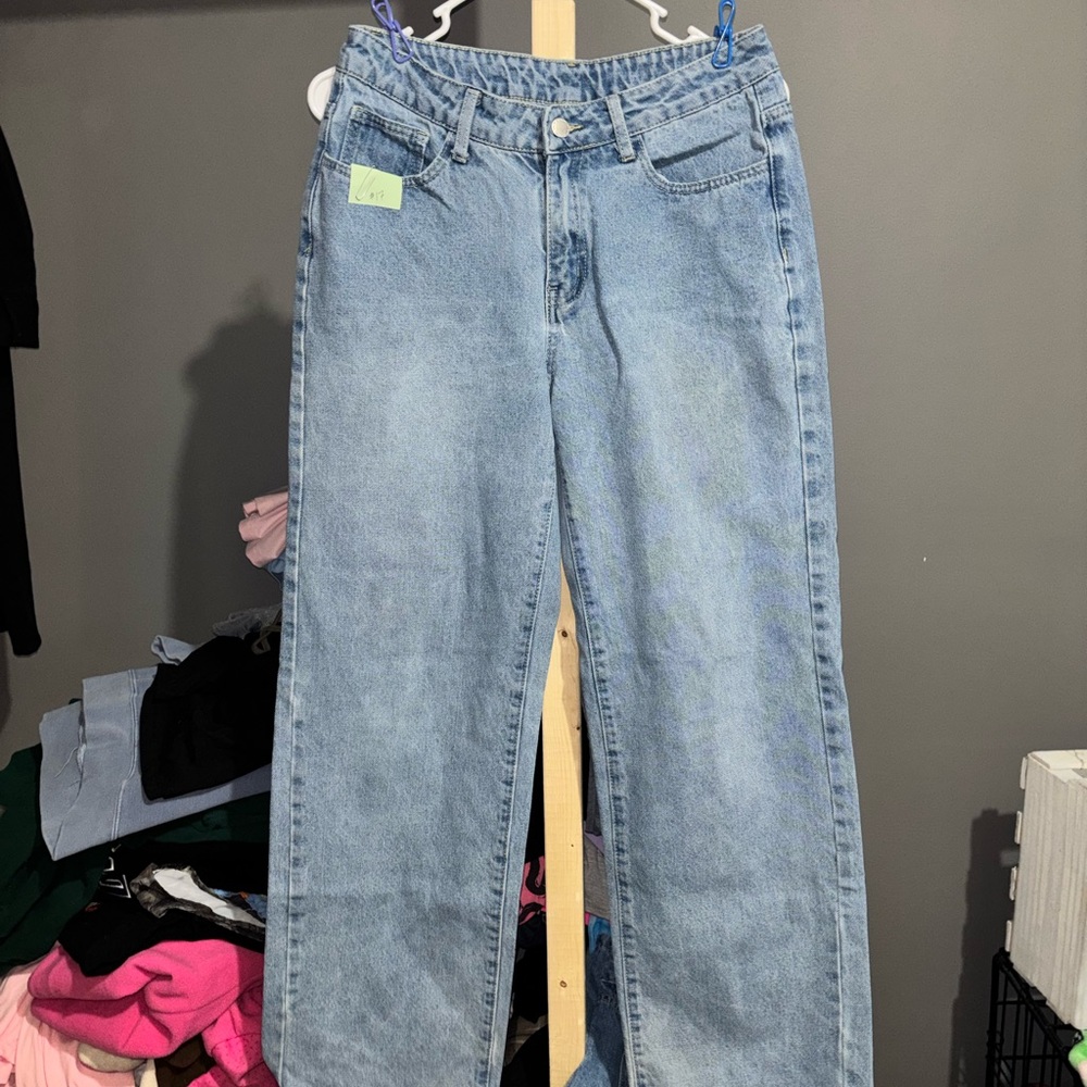 SHEIN Classic Blue Denim Pants